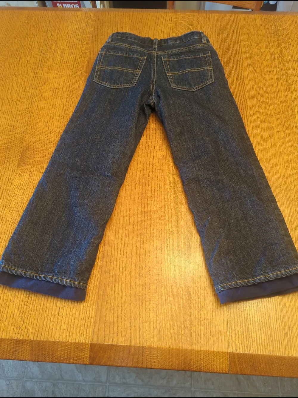 OshKosh B'Gosh │ Boys │Fleece-Lined Jeans │ Size 8 │Dark Blue Jean / Navy Fleece